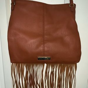 Steve Madden Brown Fringe Purse Crossbody Leather